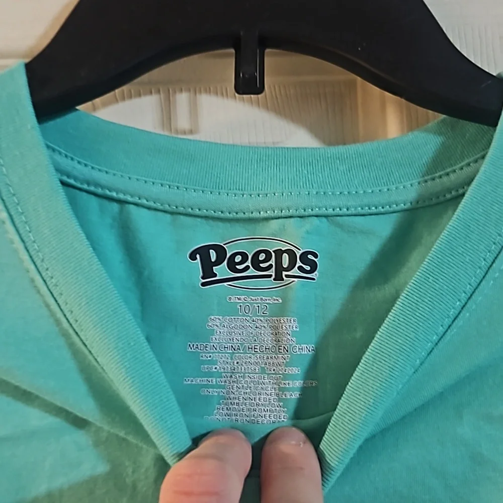 WHERE MY PEEPS AT? TEE: BLUE/GREEN: NEW WITH TAGS: SIZE 10/12